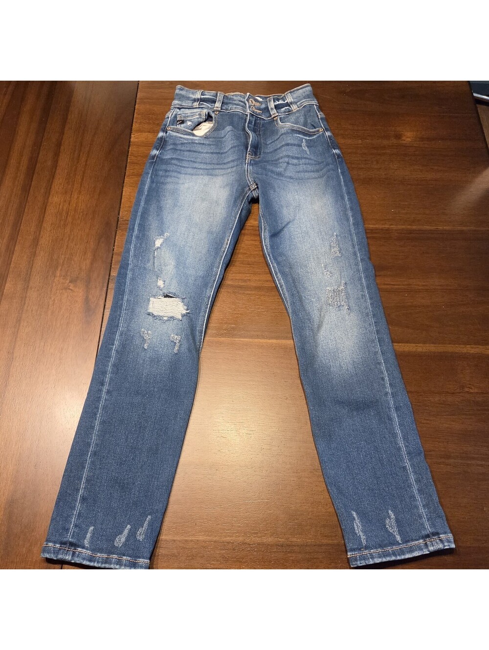 KanCan Women's High Rise Jeans Size 3/25 Cropped Ankle Blue Denim High Waisted